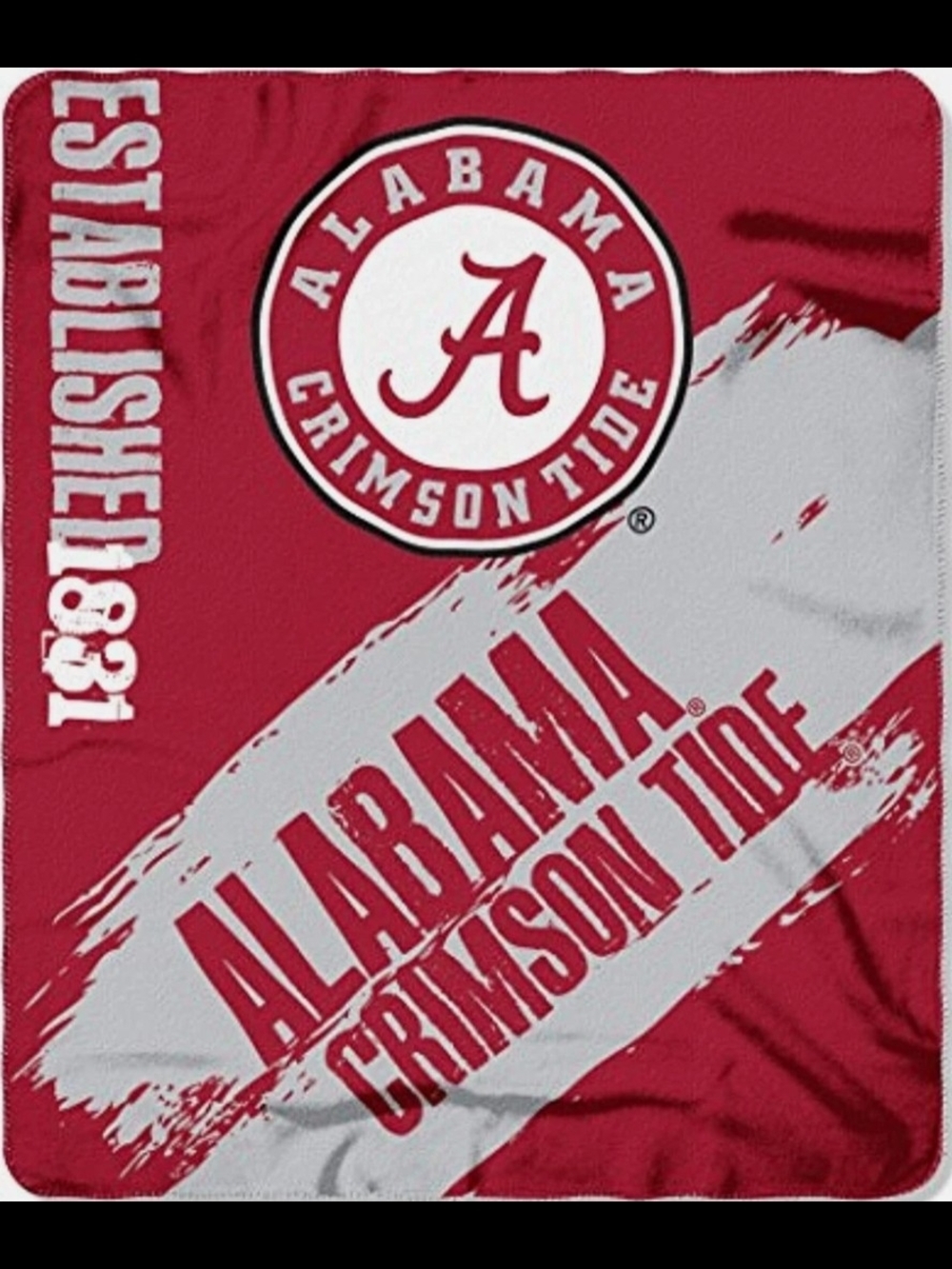 Northwest Alabama Crimson Tide Red and White Throw Blanket